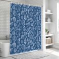 thumbnail image 6 of Nautical Coastal Bathroom Shower Curtains with 12 Hooks Polyester Waterproof Shower Curtain for Stalls and Bathtubs Sea Shells Conch Starfish Minimalist Blue Decorative Bathroom Curtain 36x78 Inches, 6 of 7