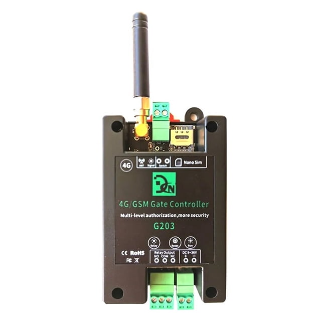 GSM 4G LTE Access Controller SMS APP Remote Control On/ Relay Switch for Automatic Sliding Swing Door Opener US