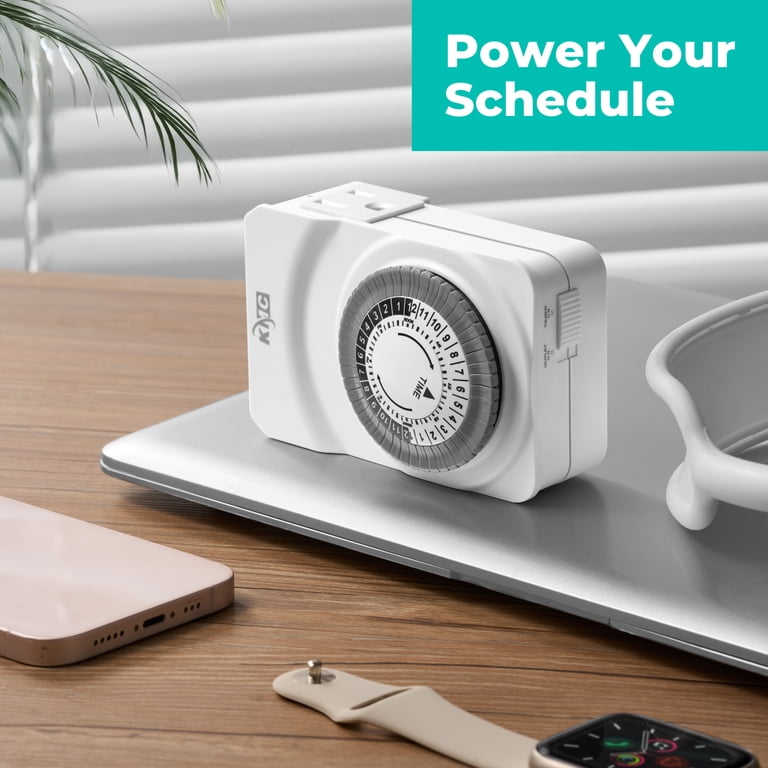 KMC Mechanical Indoor Outlet Timer, 24-Hour, 2-Pack photo 7