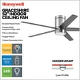 thumbnail image 5 of Open Box Honeywell Graceshire 52” Ceiling Fan with LED Light and Remote, Nickel, 5 of 12