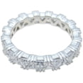 thumbnail image 3 of Plutus Brands Sterling Silver High Polish Trillon Cut CZ 2 3/4 TCW 4mm Eternity Wedding Band, 3 of 3