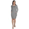 thumbnail image 4 of Inkmeso Long Sleeve Midi Tshirt Dress With Pockets Plus Size High Low Baggy Jersey Dress, 4 of 8