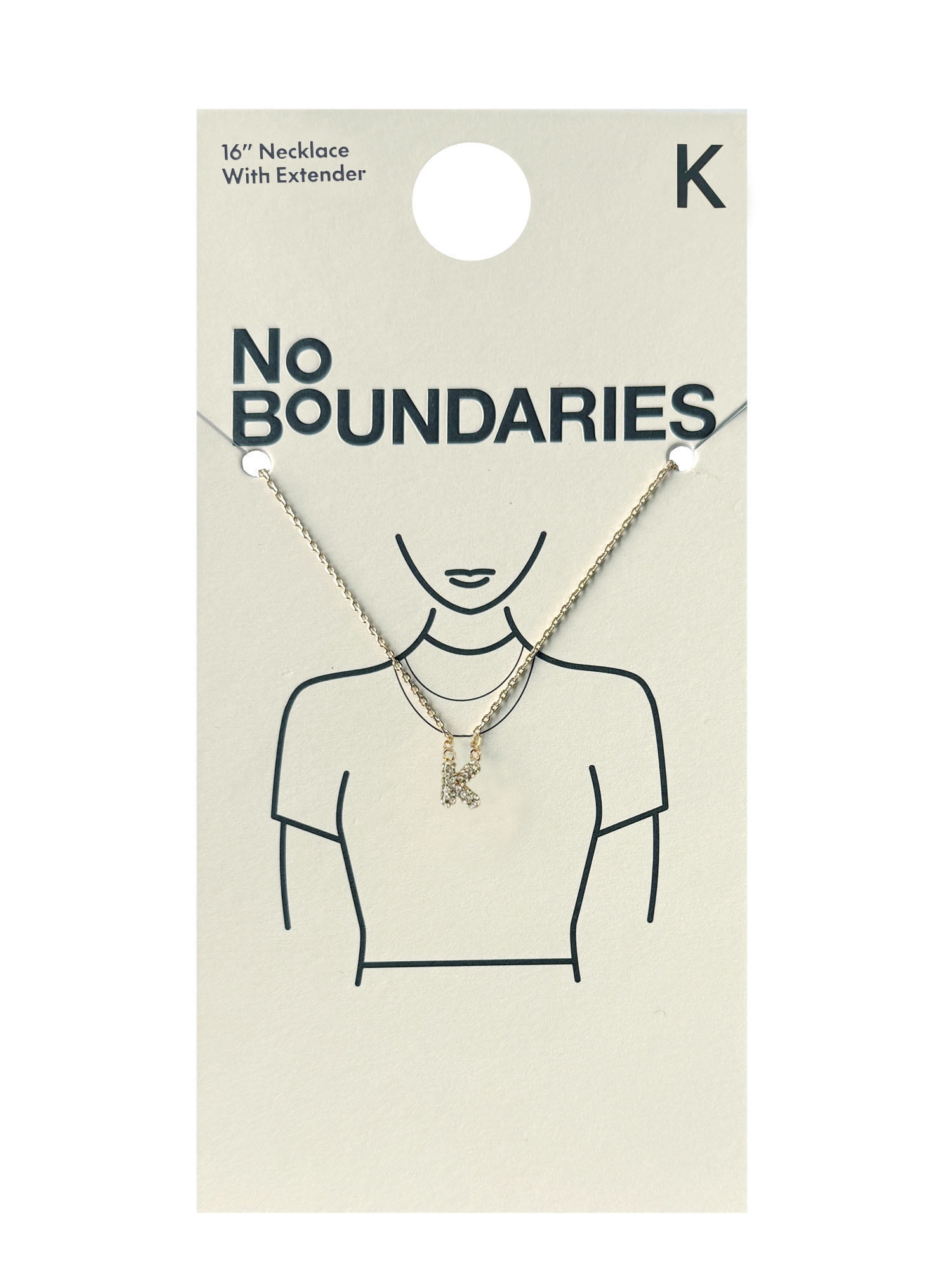 No Boundaries Women’s Initial K Pave Stones Necklace