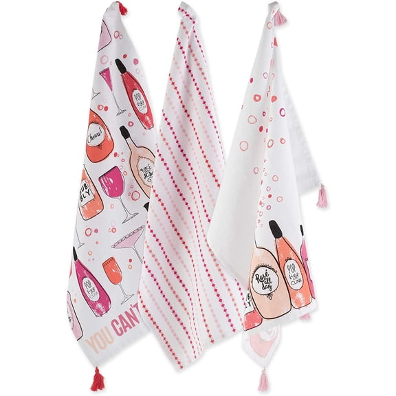 DII Pop Fizz Home Collection, 18x28", Rose All Day, 3 Pieces