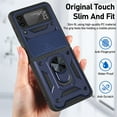 thumbnail image 2 of for Samsung Galaxy Z Flip 4 Case, with Ring Kickstand and Camera Protection,Heavy Duty Protective Shockproof Protective Rubber PC Phone Back Cover for Samsung Galaxy Z Flip 4 5G 2022, Blue, 2 of 8