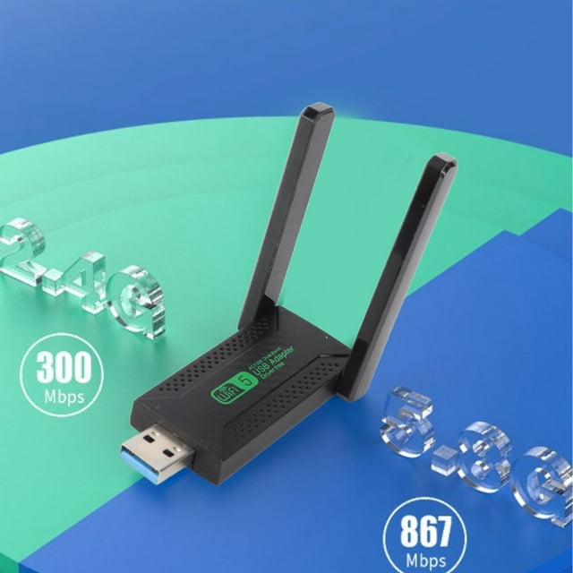 Adaptador Wifi USB, Adaptador De Red Inalámbrico De Antena Dual Banda Dual 5G 2.4G Disipación De Calor Amplia Compatibilidad 1200Mbps Para Computadora Portátil