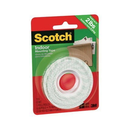 3M Heavy-Duty Mounting Tape, Double-Sided, 1/2 x 75-in.