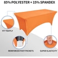 thumbnail image 4 of Uralili Fitted Table Cover Elastic Spandex Tablecloth 8 ft Bed Table Clothes-Orange, 4 of 8