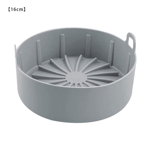 Air Fryer Pot Silicona Air Fryer Basket Sartén antiadherente resistente al calor, Pequeña, 16cm, Gris Methold HA002998-01