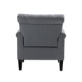 thumbnail image 6 of Modern Accent Chair, Upholstered Armchair Club Chair with Tufted Back and Wood Legs, Mid-Century Chesterfield Single Sofa for Living Room Bedroom Office, Gray, 6 of 9