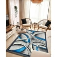 thumbnail image 6 of Star Abstract 5x7 Area Rug – Modern Contemporary Colorful Soft Polyester Carpet for Living Room Design 1310 Grey Turquoise Blue, 6 of 6