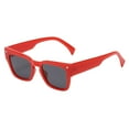 thumbnail image 1 of XASZHN Unisex Retro Fashion Street Shot Sunglasses PC Frame Square Rice Stud Design Red_003 One Size, 1 of 3