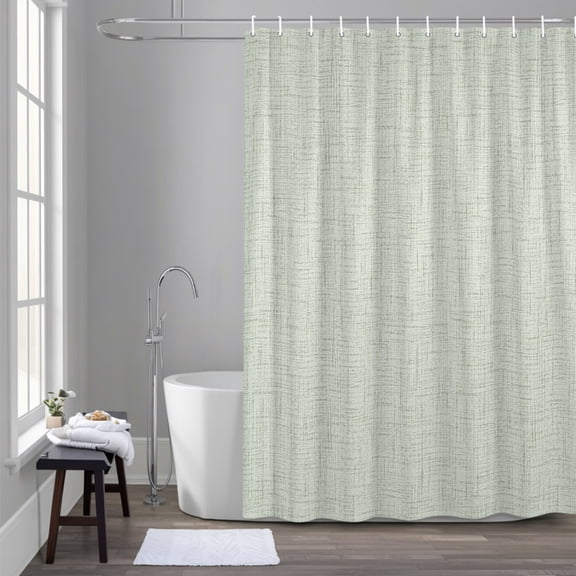Vintage Green 72x84 Inches Waterproof Shower Curtain, Country Farmhouse Boho Minimalist Pastoral Solid Color Bath Curtain Set with 12 Hooks Washable Shower Curtains for Bathroom Bathtub Decor