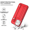 thumbnail image 3 of Nalacover Wallet Case for iPhone 15 Pro Max, Business PU Leather Unique Design Wristband Kickstand Credit Card Holder Slots Shockproof Scratch Resistant Phone Case for iPhone 15 Pro Max,Red, 3 of 7