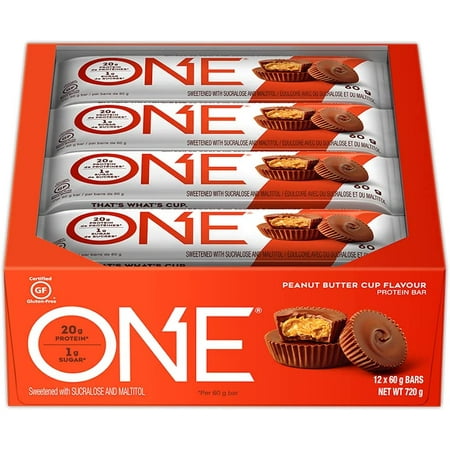 ONE Brands Protein Supplement Bar, Peanut Butter Cup, 20g Protein, 12 Count
