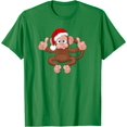 thumbnail image 1 of Fun Monkey Wearing Xmas Hat Cute Animal Cartoon Character T-Shirt, 1 of 1