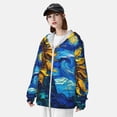 thumbnail image 3 of Balery Sunflower Starry Night Vibes Sudadera ligera de manga larga con capucha y protección solar UPF 50+ para hombre y mujer, ideal para pesca y running-X-Large, 3 of 7