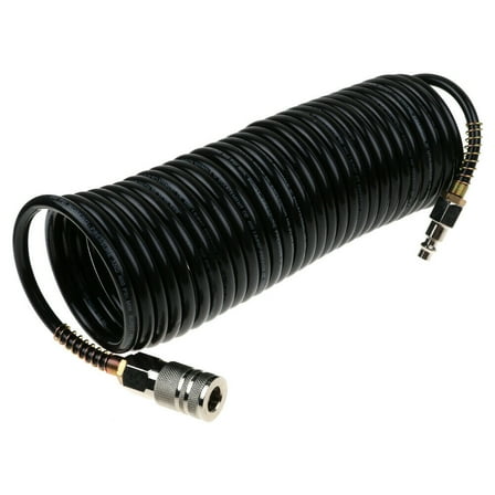 25FT Rubber, Black 1/4in x 25ft Flexible Air Hose 1/4 in Air Inlet Size NPT