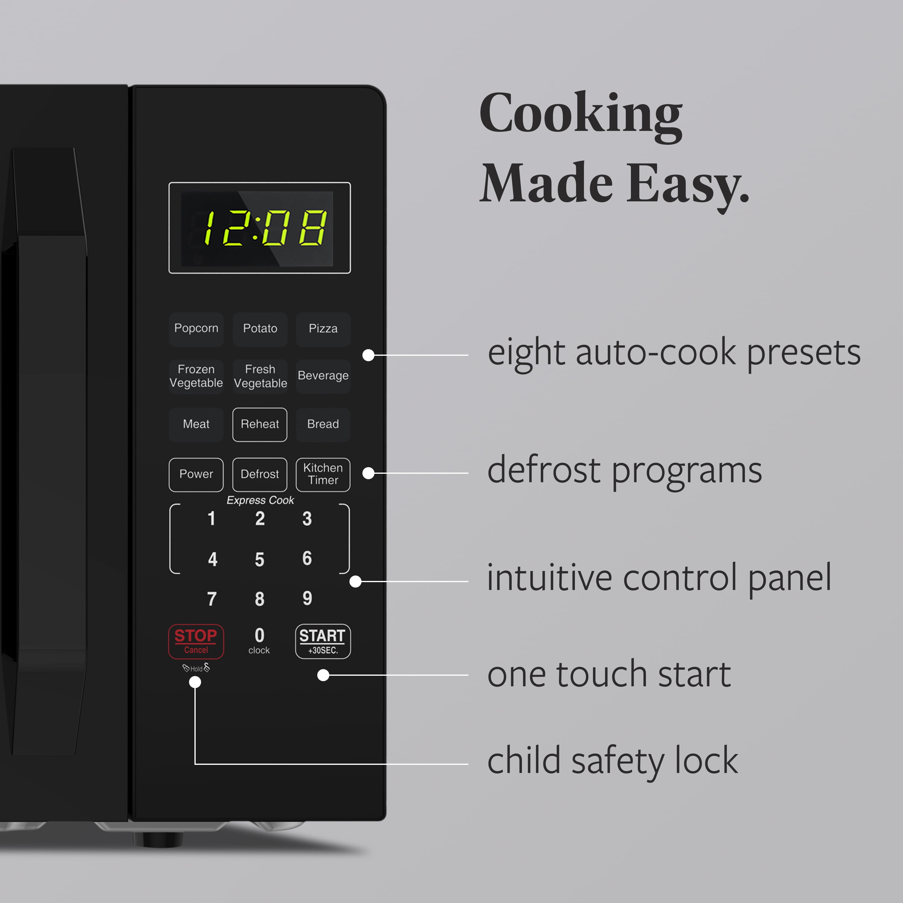 Farberware 1.1 cu ft Microwave Oven,1000W Countertop Microwave Oven with Auto Cook Menu, Black