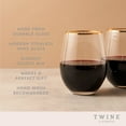 thumbnail image 3 of Twine Gilded Gold Rimmed Stemless Wine Glasses, Party Barware 18oz Set of 2, 3 of 9