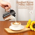 thumbnail image 3 of FUYGRCJ 20.3 Ounce Frothing Pitcher, 600ml Stainless Steel Measuring Cup, Handheld Coffee Milk Jug, Barista Milk Jug Cup with Measurement Mark for Making Cappuccino Latte Coffee Art, 3 of 12
