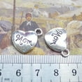 thumbnail image 3 of U8MO 20 Tibet Silver Tone Alloy Heart Charm Pendant18X15mm Engraved "Mon dad sister"-Mom, 3 of 9