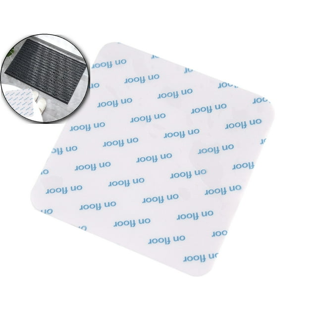Dvruxg Double Sided Carpet Grippers, 4 Pcs Washable Rug Adhesive Tape, Traceless Floor Mat Stickers for Securing Area Rugs on Hardwood Floors
