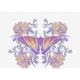 thumbnail image 2 of Vintage Floral Gradient Butterfly Adult White Crew Neck Short Sleeve Tee-XL, 2 of 4