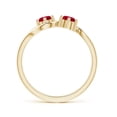 thumbnail image 2 of ANGARA Natural Round Two Stone Twist Ruby Ring in 14K Yellow Gold for Women (Size-4.1mm) | July Birthstone Jewelry for Her | Natural Ruby Rings, 2 of 8