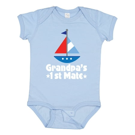 

Inktastic Grandpas First Mate Nautical Sailboat Gift Baby Boy Bodysuit