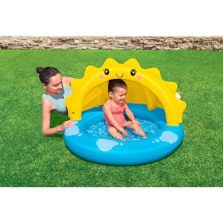 Sunny Days Inflatable Kiddie Pool with Sunshade 40x38x28 Inches
