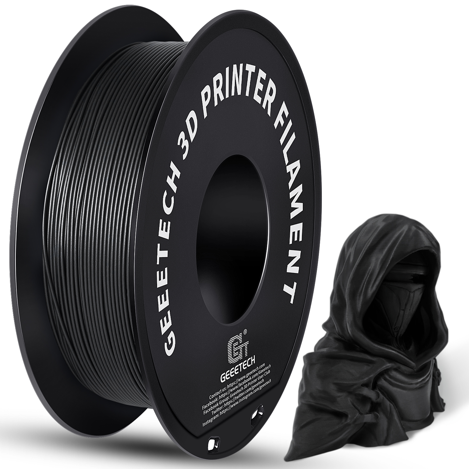GEEETECH Matte PLA Filament, 1.75mm Matte Black 3D Printer Filament, 1kg  Spool (2.2lbs), Dimensional Accuracy +/- 0.03 mm, Fit Most FDM Printer 
