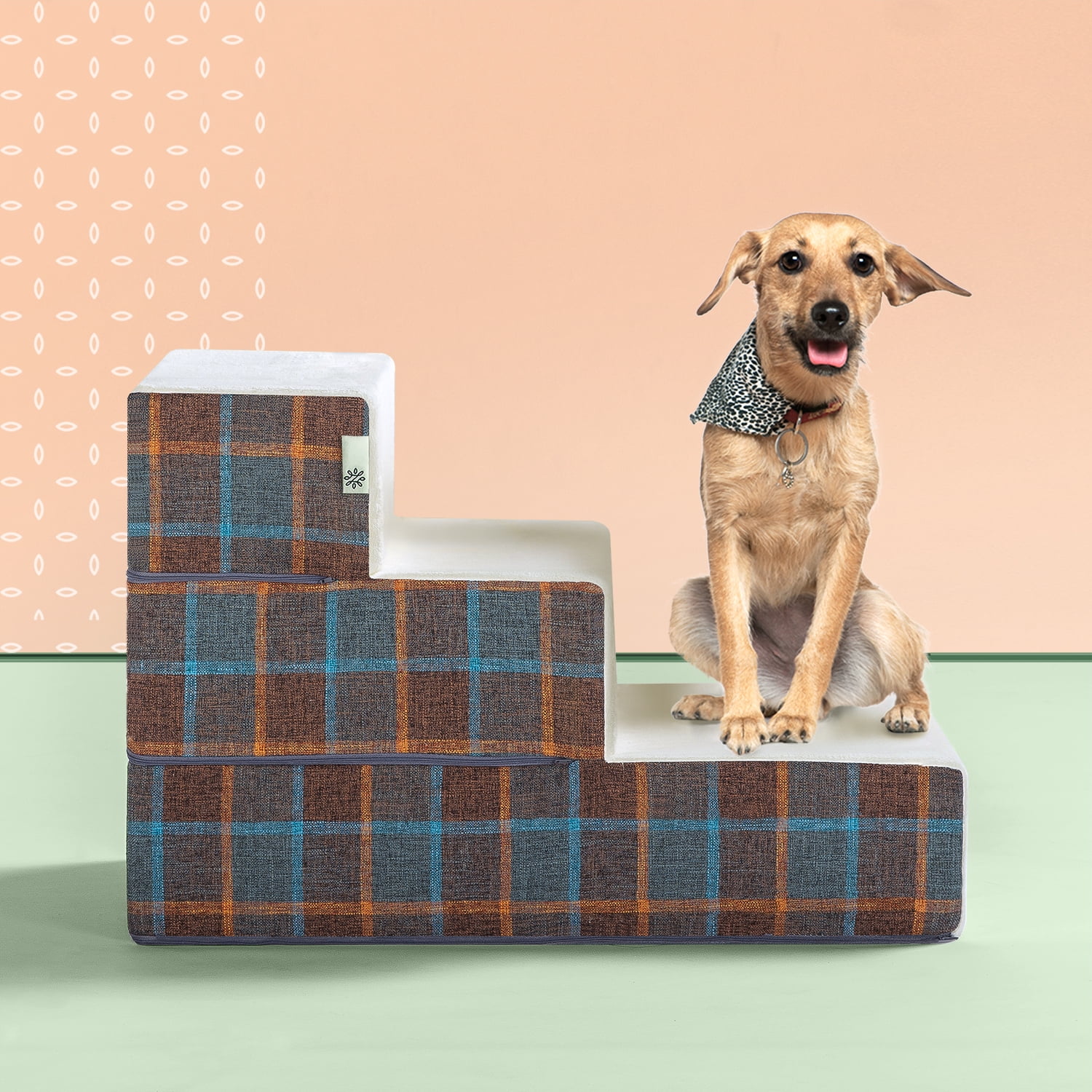 Pet Prime Foldable Dog Step Stairs Pet Foldable Lightweight Stairs 4 Steps Pet Plastic Access Steps Stairs Dog Cat Foldable Essentials Steps