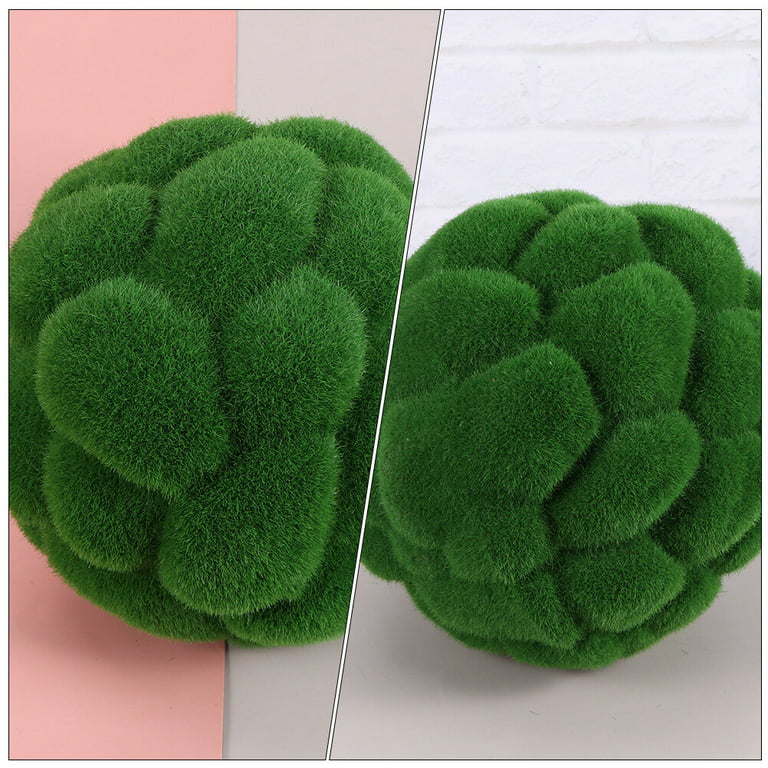2Pcs Artificial Moss Balls Decorative Fake Moss Balls Decorative Topiary  Moss Balls