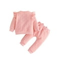 thumbnail image 2 of Gvmfive Baby Girls Ruffled Long Sleeve Tops+Pants Infant Toddler Clothes Outfits Set 3-6 Months, 2 of 7