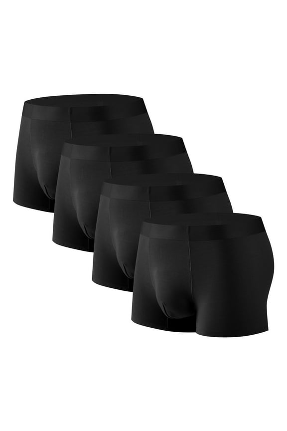 Men's Seamless Underwear Ice Silk Boxer Briefs Modal Cool Quick Dry Boy Leg Underwear for Men 4 Pack