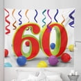 thumbnail image 1 of Colorful Tapestry, Party Swirls with the Baloons Ribbons and Green Orange 60 Number, Fabric Wall Hanging Decor for Bedroom Living Room Dorm, 5 Sizes, Multicolor, by Ambesonne, 1 of 1