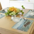 thumbnail image 4 of Ambesonne Antique Place Mats Set of 4, Old Trunk Ocean Waves, Standard Size, Mint Green Pale Caramel, 4 of 6