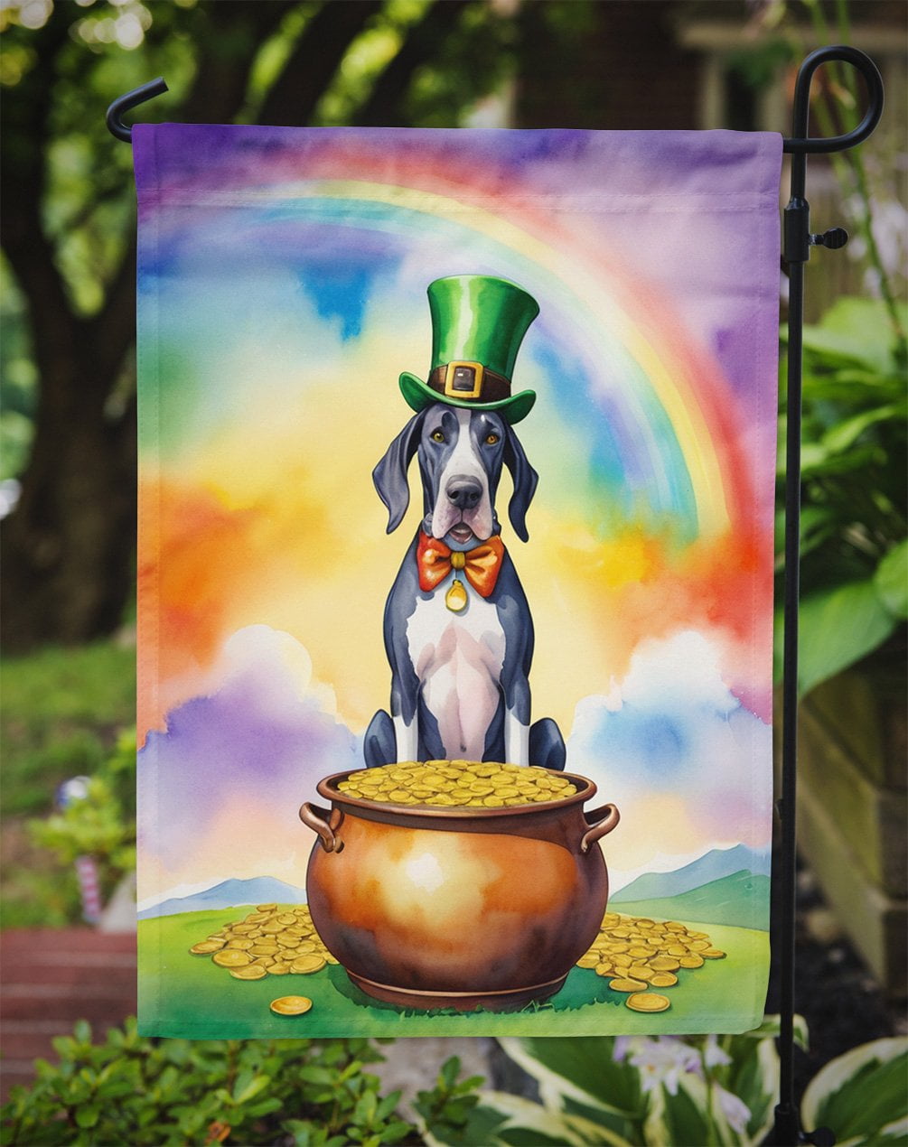 Great Dane St Patrick's Day Garden Flag 11.25 in x 15.5 in