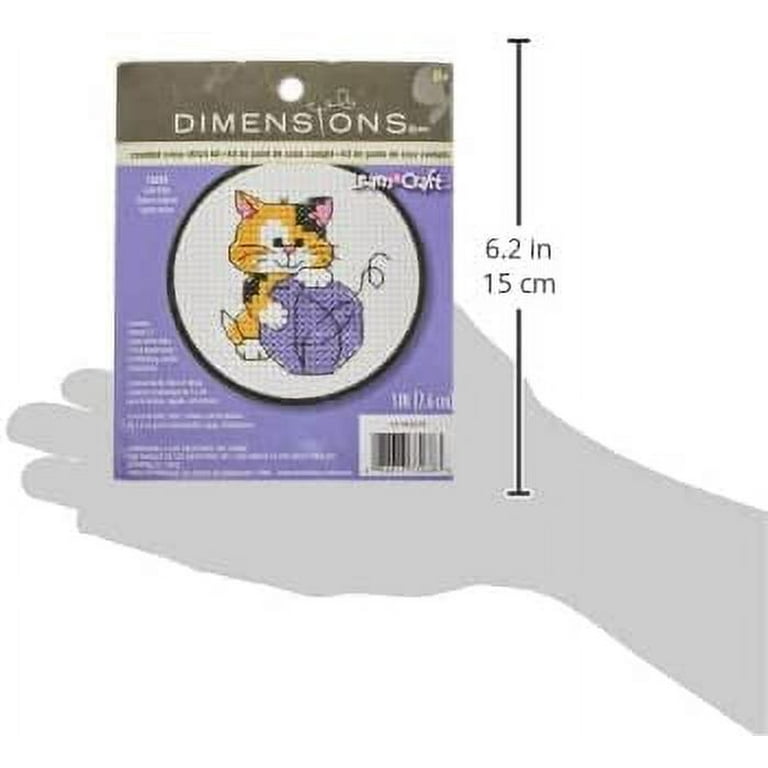Dimensions Learn-A-Craft Counted Cross Stitch Kit 3 Round-Cute Kitty