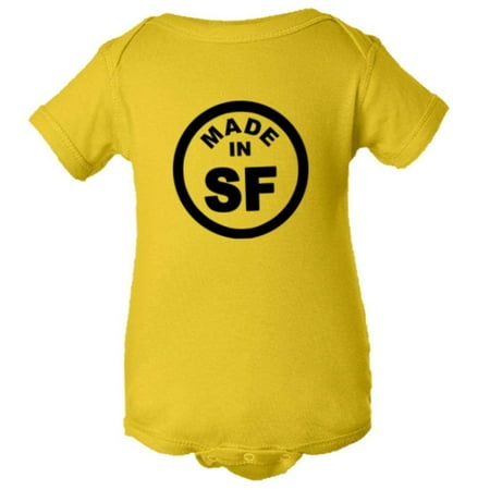 

PleaseMeTees™ Baby From Born Made In San Francisco CA Logo Label Jumpsuit