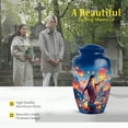 thumbnail image 3 of MUKTIVE Penguin Memorial Burial Urns for Adult Ashes Mother & Father, Blue Cremation Funeral Urn for Ashes for Male & Female, Large Sky lantern Urns for Adult Teenager, 10 Inch, 3 of 7