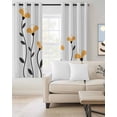 thumbnail image 2 of Spring Flowers Blackout Curtains, Light Blocking Print Window Curtains, Modern Simple Floral Plants Lines Art Thermal Insulated Window Drapes for Living Room Kitchen Cafe 2 Panels, 84"W x 63"L, 2 of 9