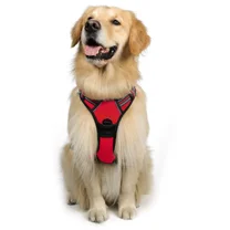 Dog Harness for Large Dogs No Pull, No Choke Dog Harness Soft Padded, Adjustable Reflective Dog Vest with Handle Control for Small Medium Large Dogs, Red