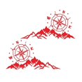 thumbnail image 1 of Car Sticker 2pcs Mountain Adventurers Compass Graphics Decoration Rv Camper Truck Door Waist Line Hood Vinyl Decal,56cm_Gift Of G, 1 of 4