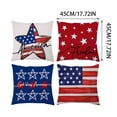 thumbnail image 3 of Outdoor Throw Pillow Covers, Outdoor Patio decor, 18X18 in, 4Th of July decor, Striped Pillow Cases, Waterproof Pillow Covers, Patriotic decor, Star Motifs, Throw Pillow Set, 4 Pc, 3 of 8