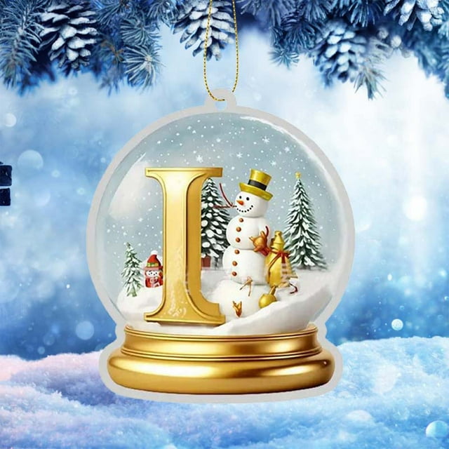 Xihbxyly Colgante de Acrílico de Cristal Amarillo, Diseño de 26 Letras, Multifuncional, para Decorar El Hogar, para Espejo de Coche, Adorno para Árbol de Navidad, para Celebraciones Festivas, Fácil d