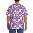 thumbnail image 5 of Xecao offers the Daisies Flowers for Men's Casual Short-sleeved Shirt, a button-up collared shirt with a pocket, perfect for beach vacations and yacht travel in the Medium size., 5 of 7