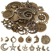 1 Box 58Pcs 15 Styles Celestial Charms Star Moon Charms Crescent Stars Bulk Antique Bronze Retro Witch Magic Charm for Jewelry Making Charms Supplies DIY Necklace Bracelet Earrings Adult
