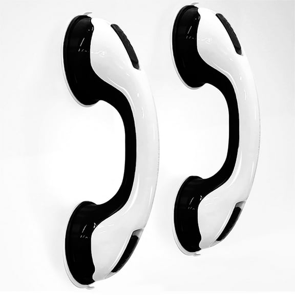 ADDOT Shower or Bathtub Suction Cup Handles, 2-Pack, 12-inches - Safety Support Grab Bars for Elderly, Seniors, Disabled, Handicapped - Bathroom, Bathtub, Shower, Toilet Accessories (Green)